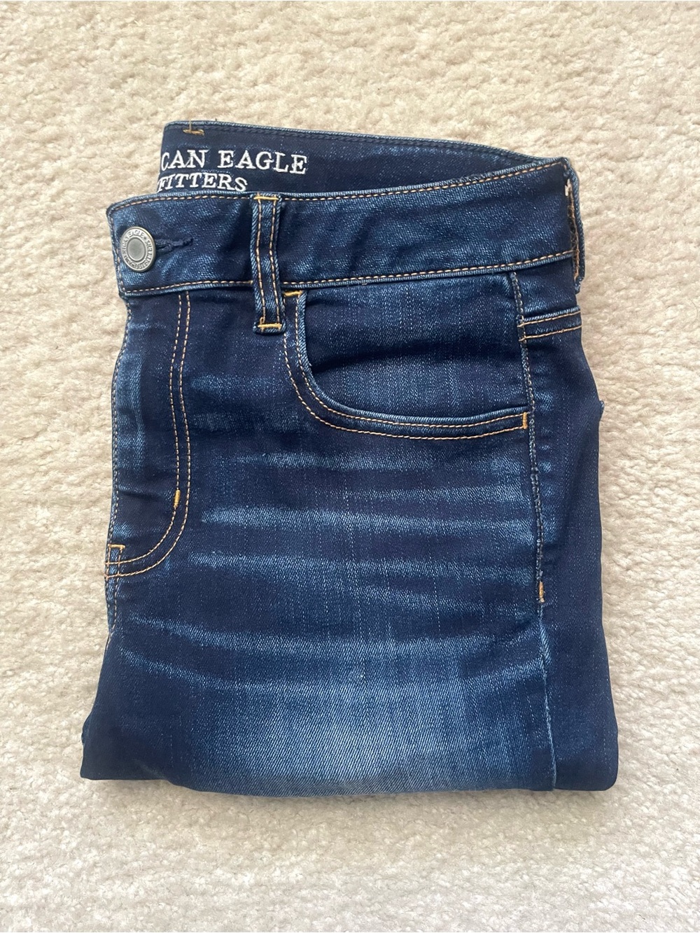 American Eagle Outfitters High Rise Dark Blue Skinny Jeans Size 10